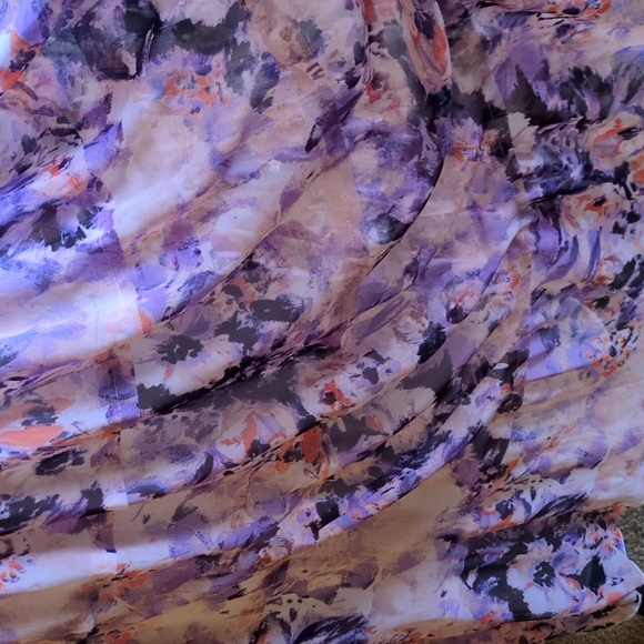 Nine West Tiered Floral-Print Maxi Dress Sz 12 - Picture 6 of 6